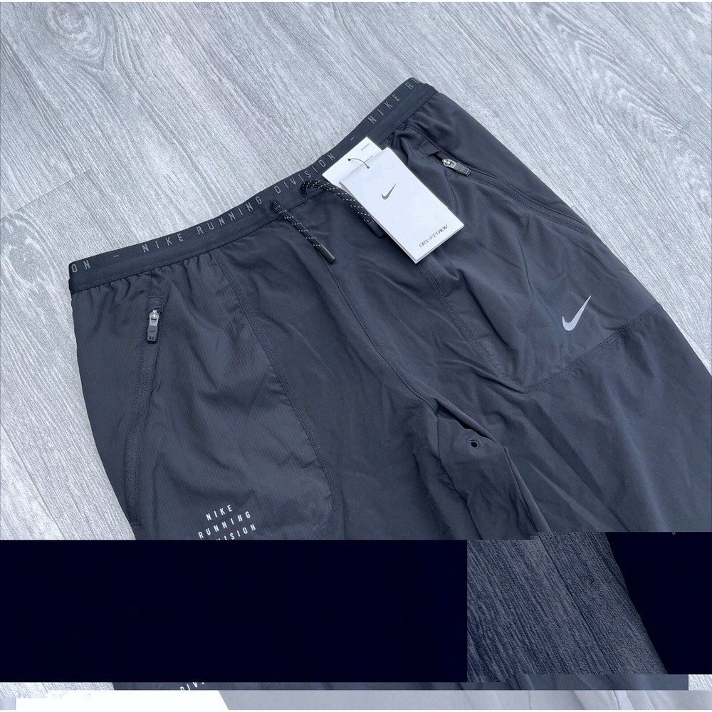 Nike Dri-FIT ADV‎ UV Running Pants Men's Medium Black HJ4144-437 New - Picture 8 of 9